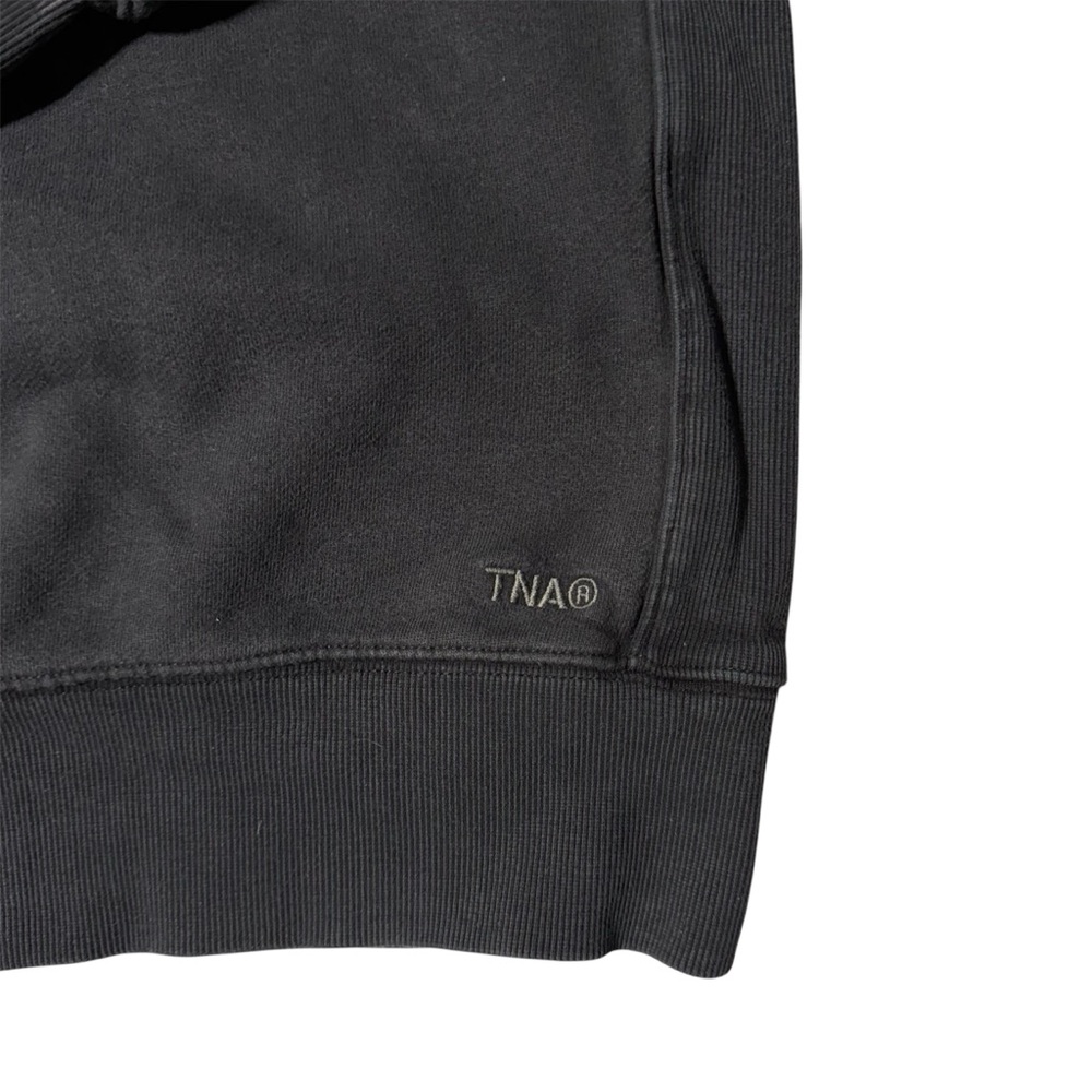 Aritzia TNA Cozy Sweatfleece Boyfriend Crew Sweatshirt Pullover Black Women Sz M - Picture 6 of 8